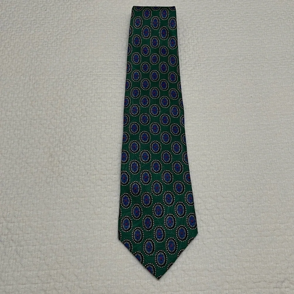 Burberry Green and Blue 100% Silk Tie—GREAT Looking!! Excellent Condition!!